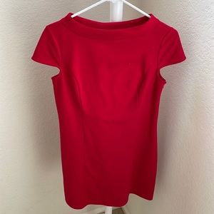 Red Ann Taylor Loft MIDI Business Casual Dress